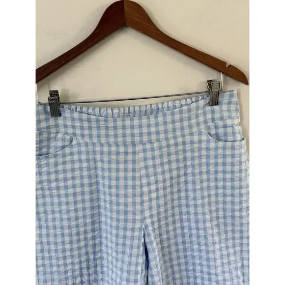 Seersucker Womens Bermuda Shorts D&CO Denim And Company Striped Size SP Pockets - Picture 3 of 9